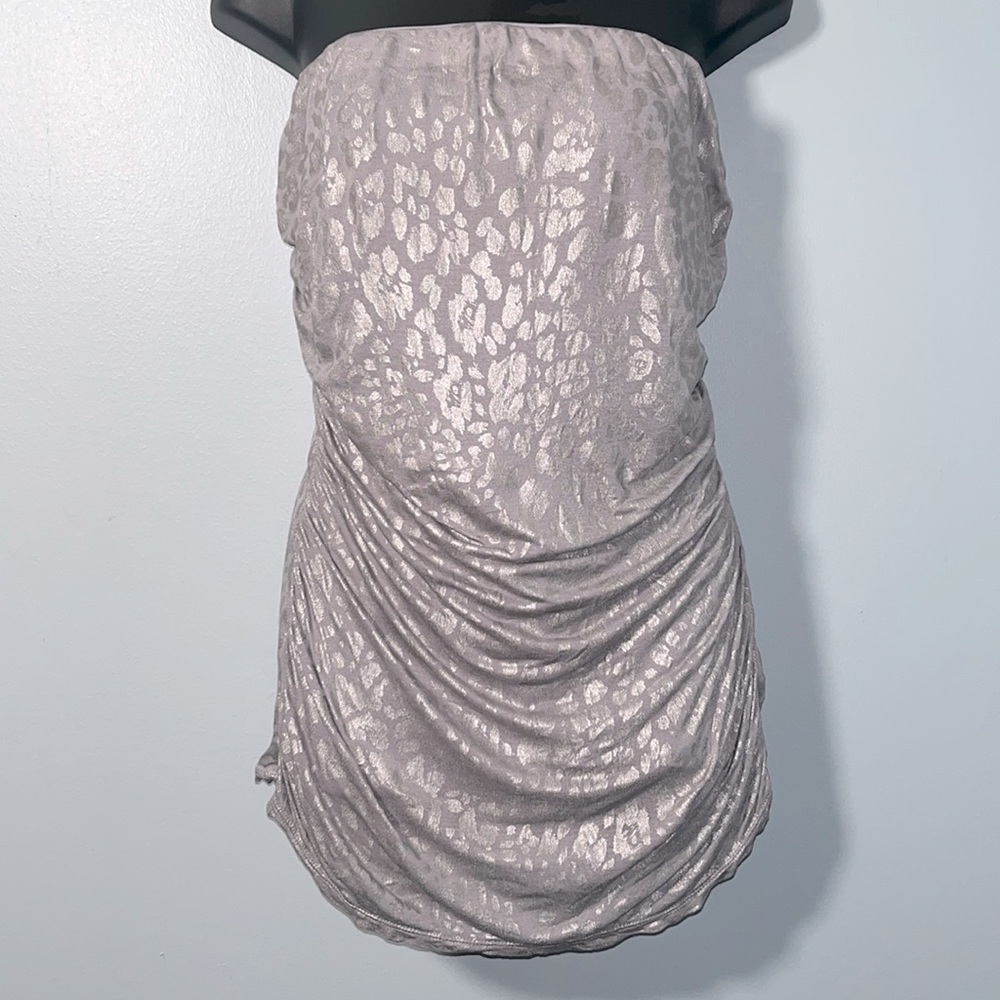 • Y2K Vintage Express Purple/Silver/Gray Animal Print Tube Top 90’s